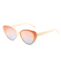 Occhiali da sole cat-eye montatura crema beige con lenti sfumate arancione viola - Montatura Beige Lenti Marrone Blu