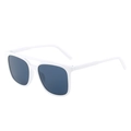 Classic white square thick frame sunglasses with double bridge and dark lenses - Standard (Incl. 13% VAT Invoice) White Frame Full Gray Lenses