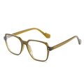 Olive green translucent oversized sunglasses with square frames and UV400 protection - Regular (Inc. 13% Tax) Green Frame Clear Blue Light Blocking Lenses