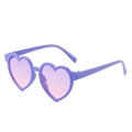 Jolies lunettes de soleil cœur violettes pour enfants avec verres dégradés rose - Monture Bleue Verres Violet Rose