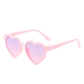 Lunettes de soleil cœur rose pour enfants avec verres dégradés violets et stylés - Monture Rose Verres Violet Rose