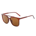 Retro amber square sunglasses with double bridge and dark brown lenses for women - Standard (Incl. 13% VAT Invoice) Tea Frame Tea Lenses
