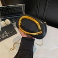Elegant black snake-pattern evening box bag with gold circular handle and chain strap - Black (1)