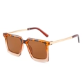 Fashion square sunglasses featuring leopard tortoiseshell and transparent pink frames - Leopard and Champagne Tea Lens