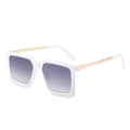Oversized white square sunglasses with gold metal temples and gradient purple lenses - White Frame with Double Grey Lenses (Incl. 13% VAT)