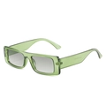 Vintage rectangle sunglasses with translucent green frames and grey gradient lenses - Green Frame Grey Lens