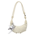 Bolso pliszado color crema con colgantes de estrella y perro globo de moda - Amarillo (Sin Colgante)