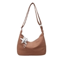 Sac fourre-tout marron en maille avec motif en V et pendentif étoile argenté - Marron