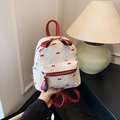 Modischer Mini-Rucksack mit roten Schleifen und Ledertextur für Damen im Sommer - Weiß
