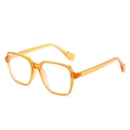 Translucent bright orange oversized square sunglasses with high-quality resin frame - Regular (Inc. 13% Tax) Orange Frame Clear Blue Light Blocking Lenses