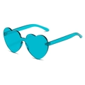 Lunettes de soleil cœur à la mode en bleu cyan translucide pour fêtes et vacances - C2 Bleu Lac