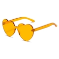 Lunettes de soleil cœur à la mode en orange vif translucide avec monture assortie - C3 Orange
