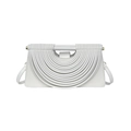 Borsa a tracolla bianca da donna con design a strati a U e manico in metallo - Bianco