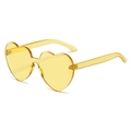 Chic heart-shaped rimless sunglasses in transparent amber yellow candy color style - Standard (Incl. 13% Tax) C4 Yellow