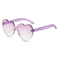 Fashionable heart-shaped rimless sunglasses with purple gradient lenses and frame - Standard (Incl. 13% Tax) C6 Gradient Purple