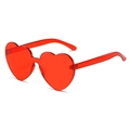 Vibrant translucent red heart-shaped rimless sunglasses for party and fashion wear - Standard (Incl. 13% Tax) C7 Red