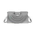 Sac bandoulière argenté métallisé avec plis 3D créatifs et poignée ronde - Argent