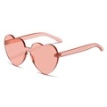Chic pink heart-shaped rimless sunglasses with candy-colored transparent lenses - Standard (Incl. 13% Tax) C8 Wine Red