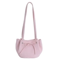 Sac à épaule plissé rose chic avec nœud décoratif et fines doubles bandoulières - Rose (Sans Charme)