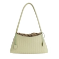 Bolso baguette tejido verde menta con forro de cordón marrón y correa de hombro - Verde