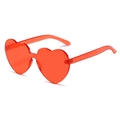 Stylish rimless heart-shaped sunglasses in vibrant translucent red plastic - Standard (Incl. 13% Tax) C9 Light Red