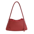 Bolso hobo trenzado rojo con patrón Intrecciato y bolsa interior con cordón - Rojo
