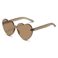 Chic heart-shaped rimless sunglasses in fashionable brown candy color tint - Standard (Incl. 13% Tax) C10 Tawny
