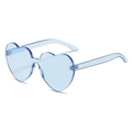 Light blue heart-shaped rimless sunglasses in a transparent candy-colored finish - Standard (Incl. 13% Tax) C11 Light Blue