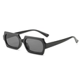 Minimalistische Polygon-Sonnenbrille mit dickem schwarzem Quadratrahmen und Gläsern - Schwarzer Rahmen / Schwarze Gläser