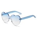 Fashion heart shaped rimless sunglasses with blue gradient lenses and transparent temples - Standard (Incl. 13% Tax) C13 Gradient Blue