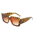 Occhiali da sole cat-eye oversize tartarugati con lenti marroni sfumate di tendenza - Montatura Leopardata Lenti Marroni Sfumate