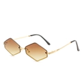 Gafas de sol sin montura con lentes degradadas marrones y montura metálica dorada - Montura Dorada Lente Marrón Degradada