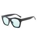 Occhiali da sole geometrici neri con lenti verde chiaro per un look moderno e retrò - Montatura Nera Lente Verde