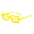 Retro small rectangle sunglasses with bright yellow frame and yellow tinted lenses - Yellow Frame Yellow Lens