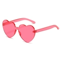 Pink heart-shaped rimless sunglasses with candy-colored translucent frame for women - Standard (Incl. 13% Tax) C16 Rose Red