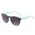 Occhiali da sole V oversize con montatura verde menta traslucida e lenti sfumate viola - Montatura Verde Lenti Grigio Doppio