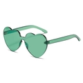 Translucent jelly green heart shaped sunglasses with a stylish one-piece frame - Standard (Incl. 13% Tax) C17 Green