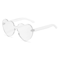 Transparent heart-shaped rimless sunglasses in clear candy color for parties - Standard (Incl. 13% Tax) C18 Transparent