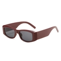Gafas de sol retro rectangulares con patillas anchas en acabado rojo vino brillante chic - Marco Rojo Azufaifa Lentes Grises