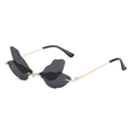 Gafas de sol sin montura alas de libélula con montura dorada y lentes grises - Montura Dorada Lente Gris
