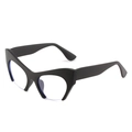 Occhiali cat-eye semicerchiati nero opaco con lenti anti-luce blu per uno stile moderno - Montatura Nera