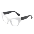 Fashionable cat-eye half-rim glasses with stylish black and white contrast frames - White Frame Black Legs