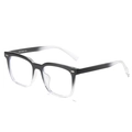 Fashion TR90 square glasses frame with black to transparent gradient finish model 1066 - Black Gradient Transparent