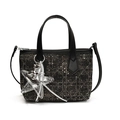 Dark gray bucket bag with metal rivets and star charm in a stylish variant design - Black (Without Charm)