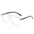 Lunettes aviateur classiques avec monture TR90 transparente, branches noires et rivets - Monture Transparente Branches Noires
