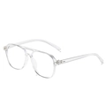 Monture de lunettes aviateur en TR90 transparent avec double pont et rivets stylés - Monture Entièrement Transparente