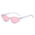 Lunettes de soleil œil de chat monture violette transparente avec verres roses - Nouveau Style / Monture grise standard et verres roses
