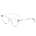 Modern transparent TR90 square glasses frame with anti-blue light clear lens coating - Transparent Blue
