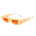 Lunettes de soleil rétro à petit cadre carré orange translucide avec verres teintés - Monture Champagne / Verres Thé