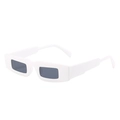 Lunettes de soleil rectangulaires rétro avec monture blanche et verres gris foncé - Monture Blanche Verres Gris